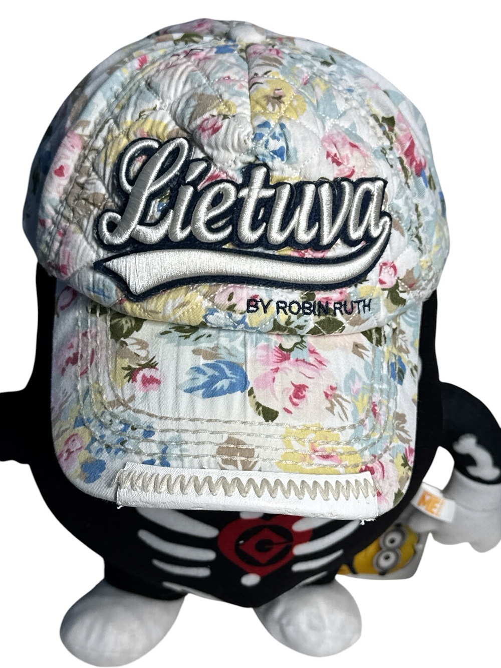 Robin Ruth Floral Quilted Kids Baseball Cap - Pastel Pink, Blue, Yellow, Green